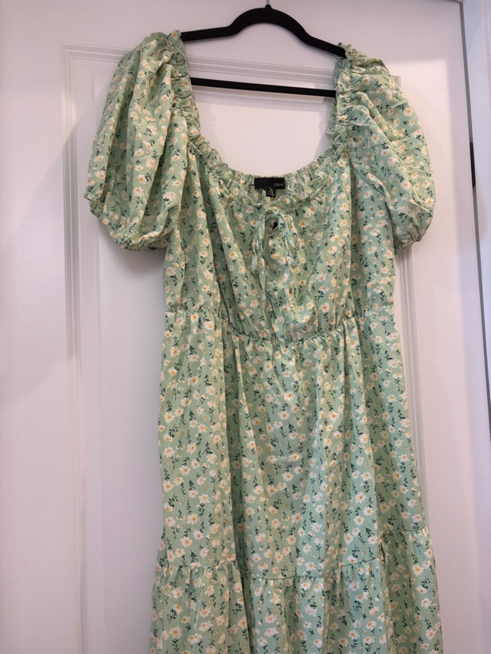 NWT SBetro Mint Green Cottagecore Floral Off-Shoulder Maxi Dress (Size 1XL)